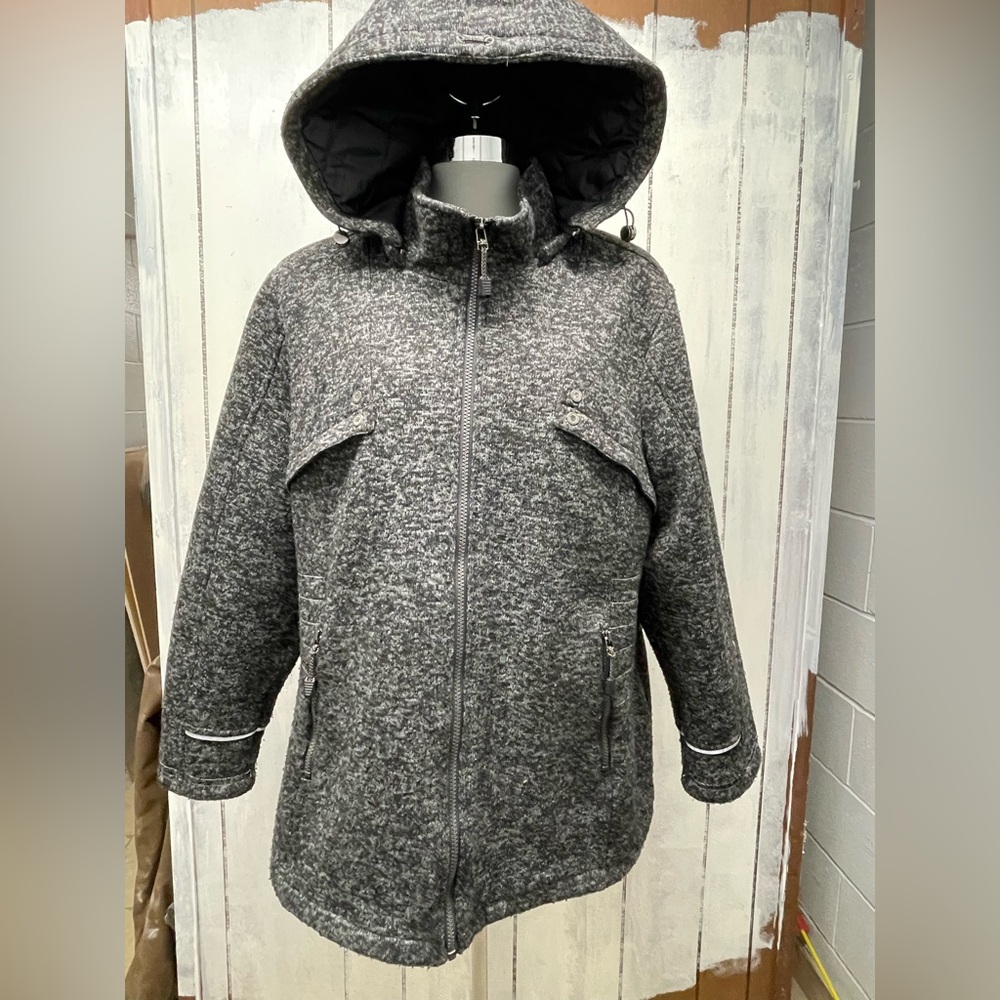 Gray Hooded Zip-Up Jacket
